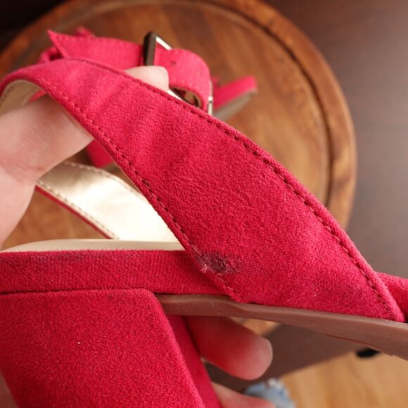 Sam Edelman Circus Heels Womens SZ 8.5 Pink Strappy Ankle Wrap Shoes Barbiecore - Picture 14 of 14